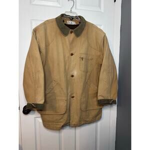 Vintage LL Bean Barn Coat XL Removable Button Flannel Liner Corduroy Trim chore